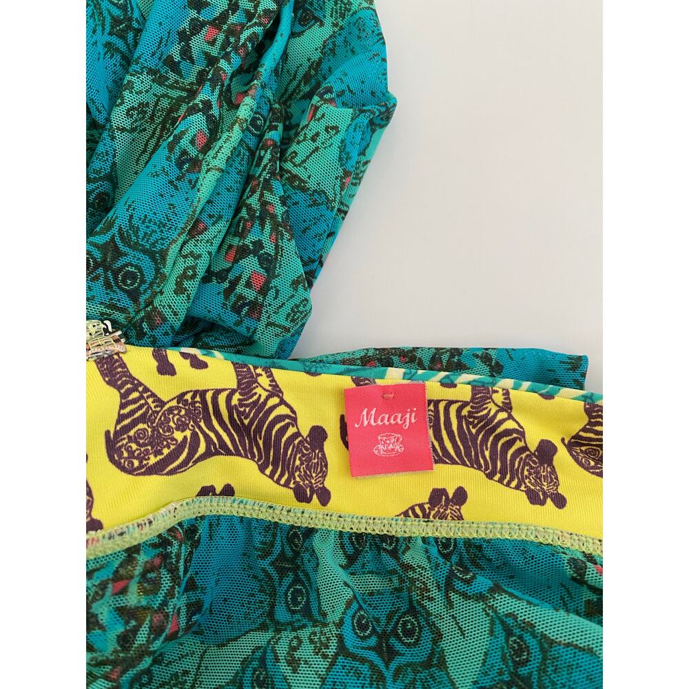 Maaji Teal Printed Midi Dress with Floral Bust - Picture 13 of 15